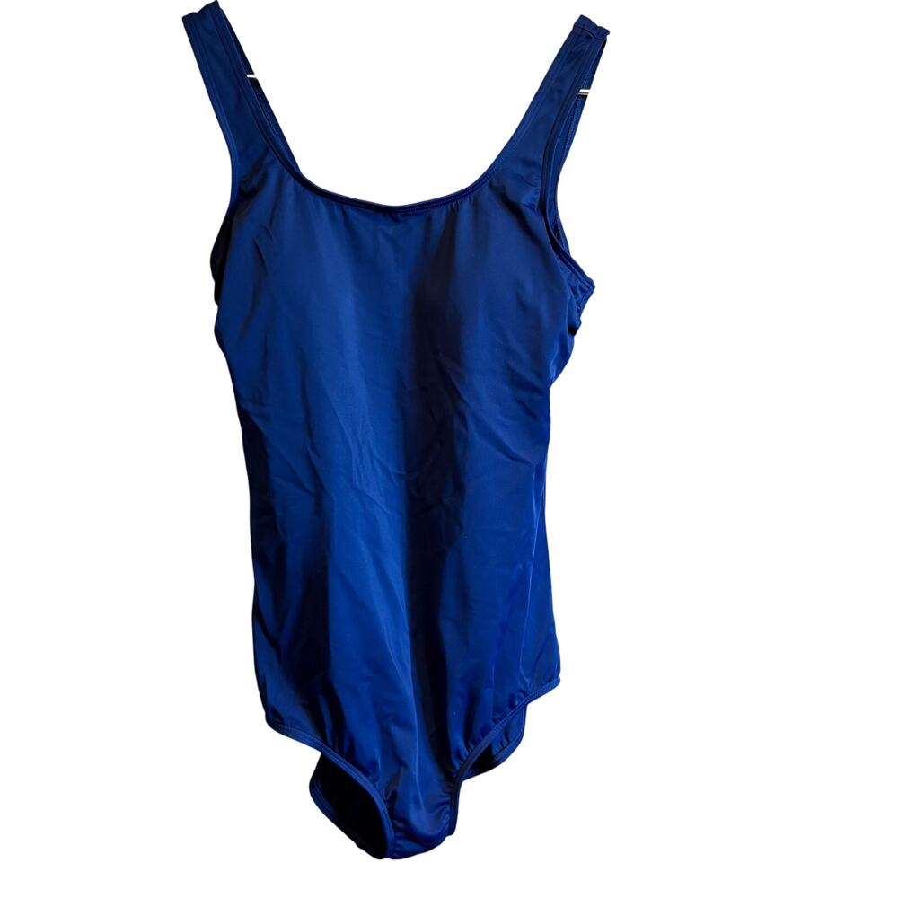 Lands End Scoop Neck One Piece Swimsuit Navy Size 14L